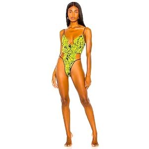 Michael Costello x REVOLVE Granger One Piece in Green Glow Snake